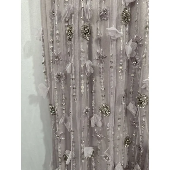NWT $698 Mac Duggal [ 10 ] Embellished Cape Sleeve Trumpet Gown in Lilac Purple‎ - Picture 11 of 16